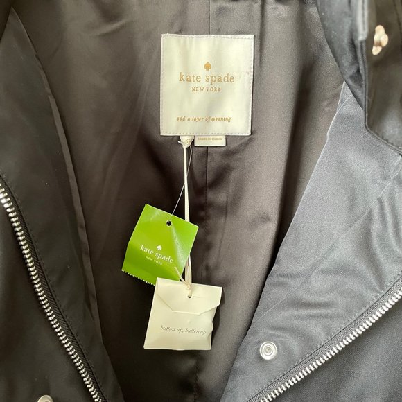 Kate Spade Black Jewel Button Puffer Coat Size 12 - Picture 4 of 13
